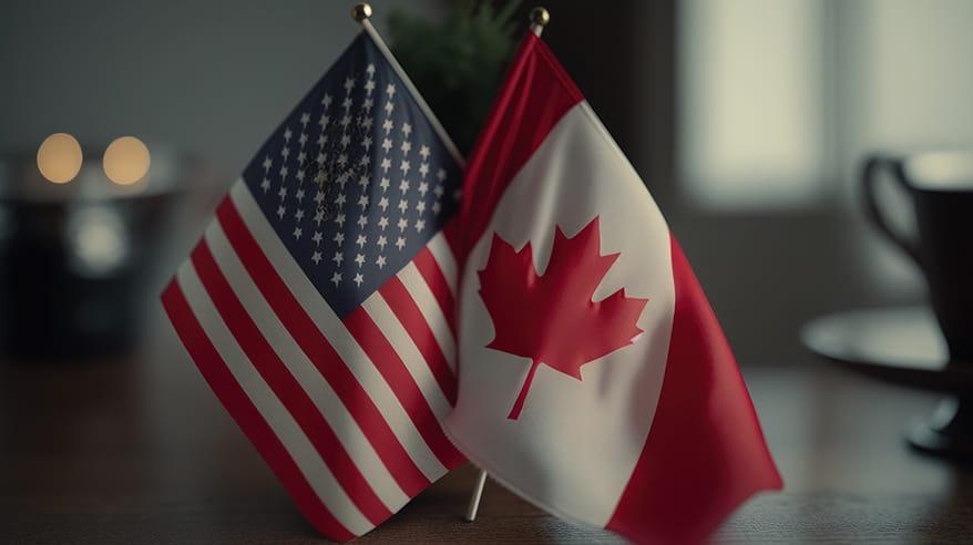 American and Canada Flag